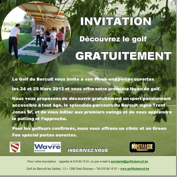 Portes Ouvertes au Golf du Bercuit ! Portes Ouvertes au Golf du Bercuit !