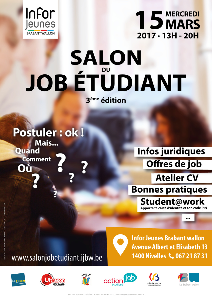 Nivelles : Salon du job étudiant 3ème édition ! Nivelles : Salon du job étudiant 3ème édition !