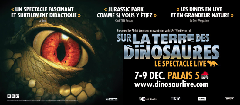 SUR LA TERRE DES DINOSAURES – le Spectacle Live, basé sur la série télévisée à grand succès de la BBC est de retour ! (+vidéo) SUR LA TERRE DES DINOSAURES – le Spectacle Live, basé sur la série télévisée à grand succès de la BBC est de retour ! (+vidéo)