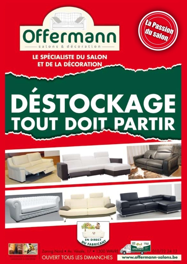 Grand déstockage de salons ! Grand déstockage de salons !