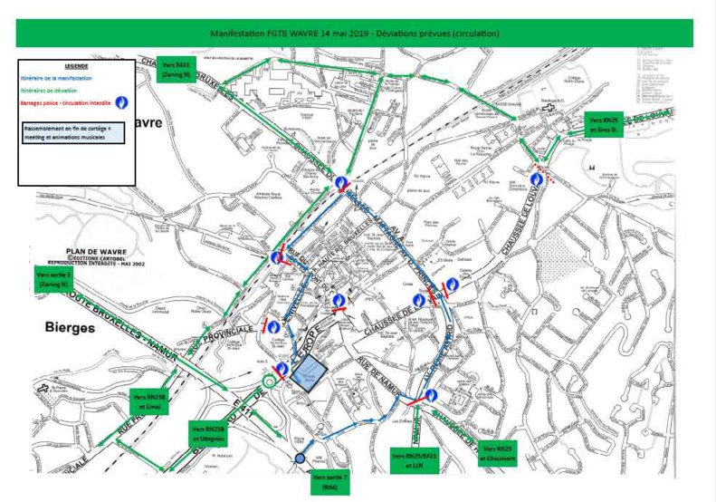 Manifestation FGTB de grande ampleur à Wavre Manifestation FGTB de grande ampleur à Wavre