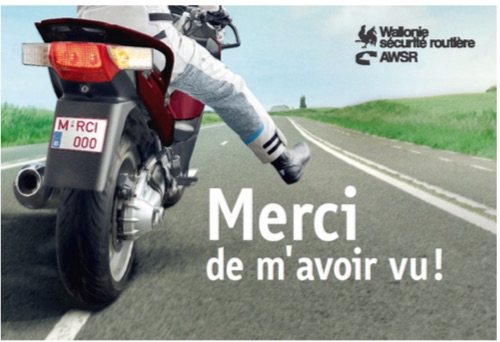 « MERCI DE M’AVOIR VU ! » : la nouvelle campagne de l’AWSR sensibilise à la présence accrue de motards en Wallonie