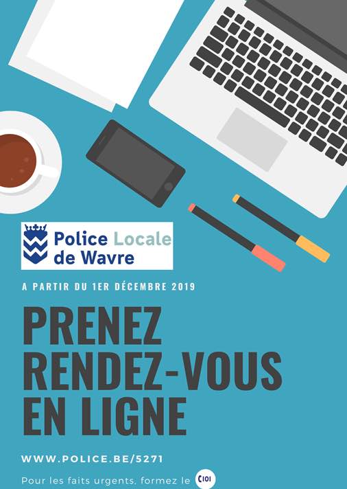 Nouveau à Wavre : Prendre rendez-vous en ligne avec la Police locale
