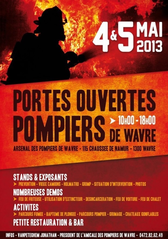 Portes Ouvertes des pompiers de Wavre : 4 & 5 mai 2013