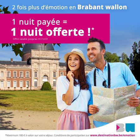 Brabant wallon | 1 nuit payée =  1 nuit offerte