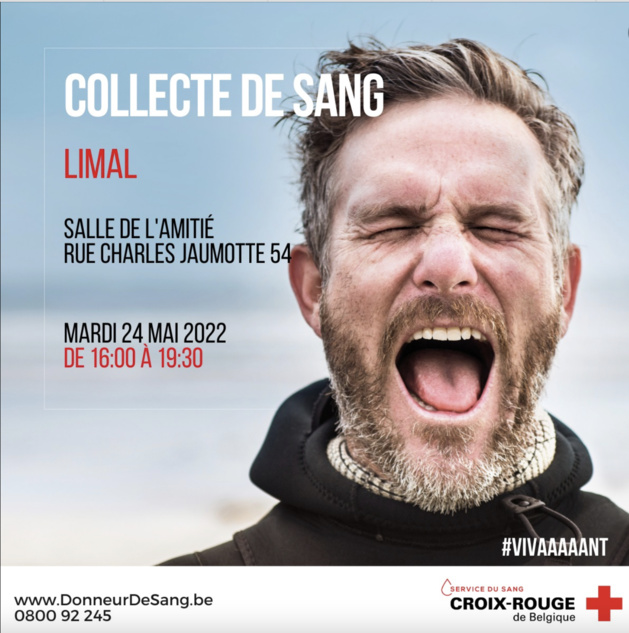 Collecte de sang à Limal | Le 24 mai 2022 Collecte de sang à Limal | Le 24 mai 2022