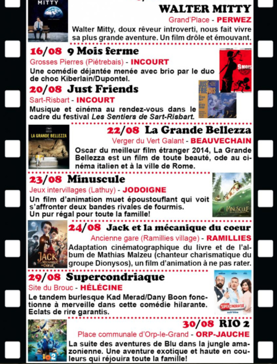 BW : Cinéma gratuit en plein air