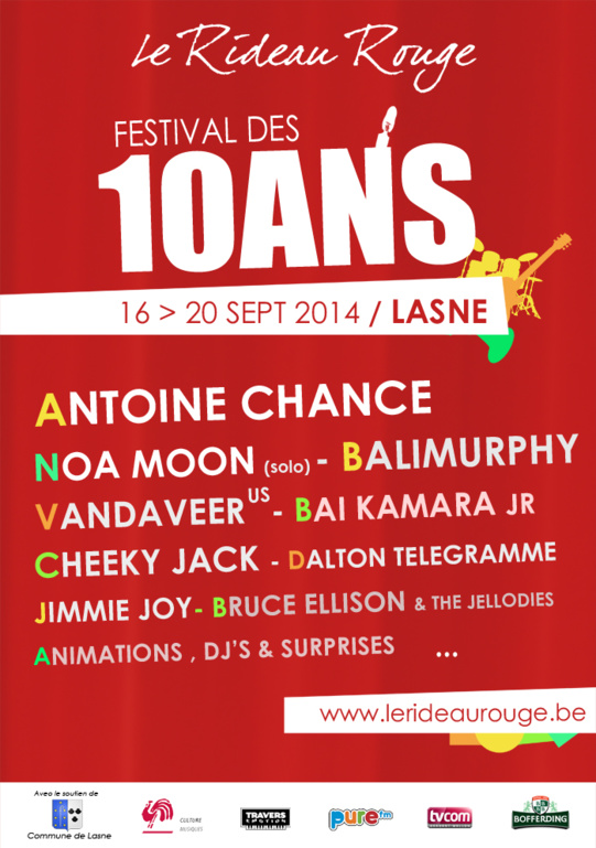 Lasne : Un festival pour les 10 ans du Rideau Rouge !