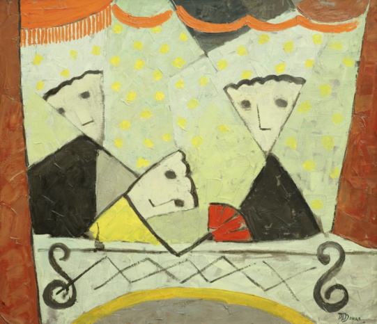 - Marthe Donas - « La loge » - 1954- huile sur toile- 70 x 80 cm- Collection privée. - Marthe Donas - « La loge » - 1954- huile sur toile- 70 x 80 cm- Collection privée.