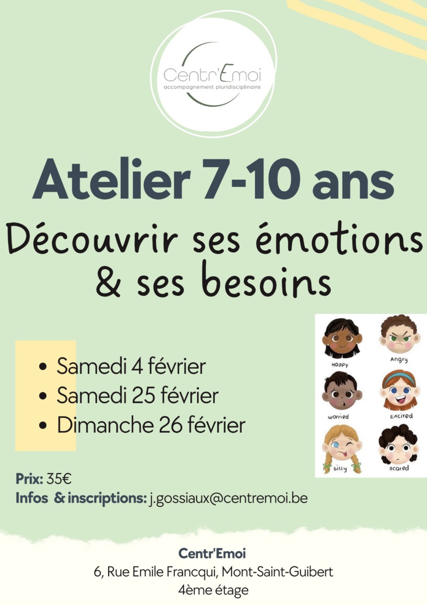 Centr'Emoi : ATELIERS KIDS (7-10 ans) Centr'Emoi : ATELIERS KIDS (7-10 ans)