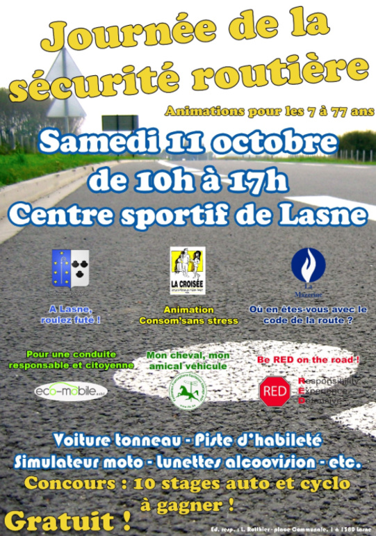 Lasne: Grande journée de la sécurité routière le 11 octobre Lasne: Grande journée de la sécurité routière le 11 octobre