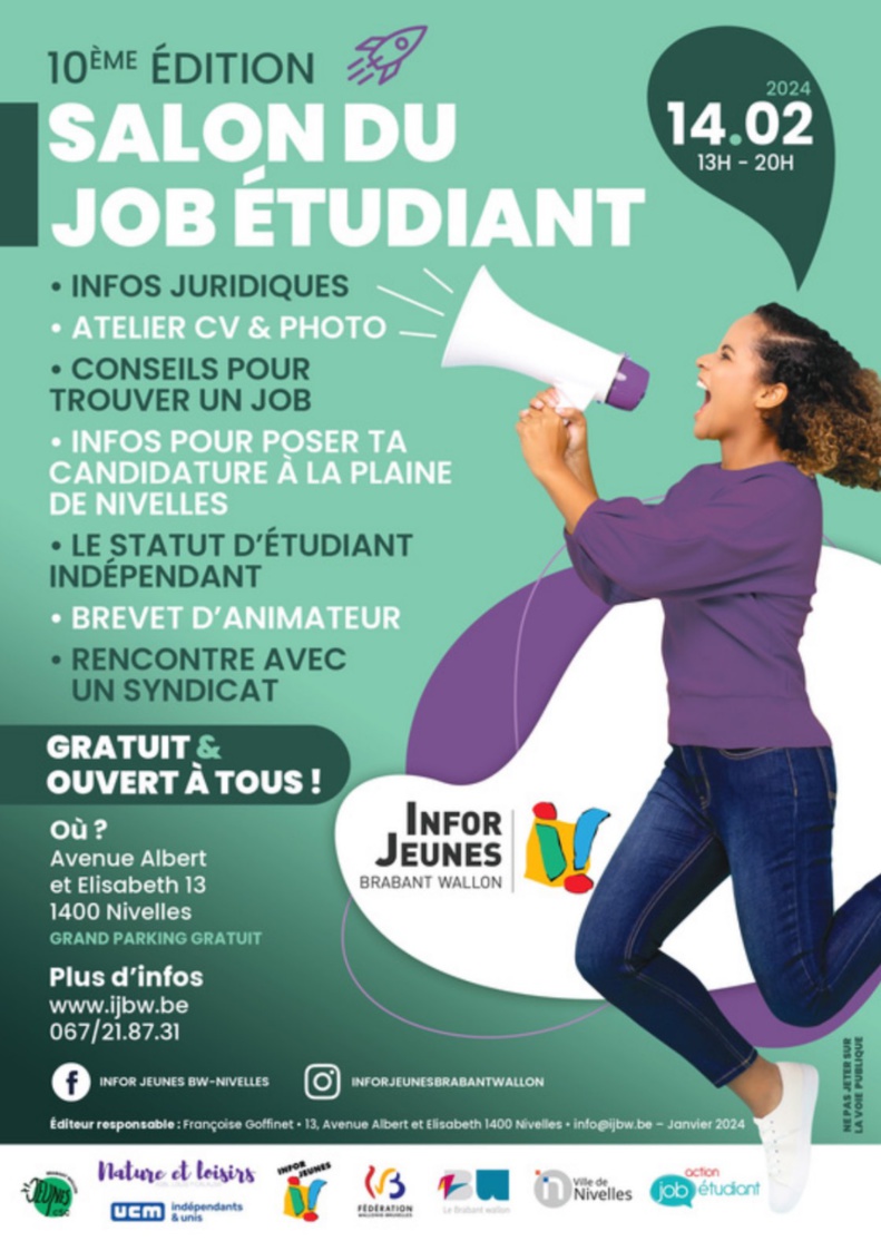 10e édition du salon du job étudiant » organisé par Infor Jeunes Brabant wallon 10e édition du salon du job étudiant » organisé par Infor Jeunes Brabant wallon