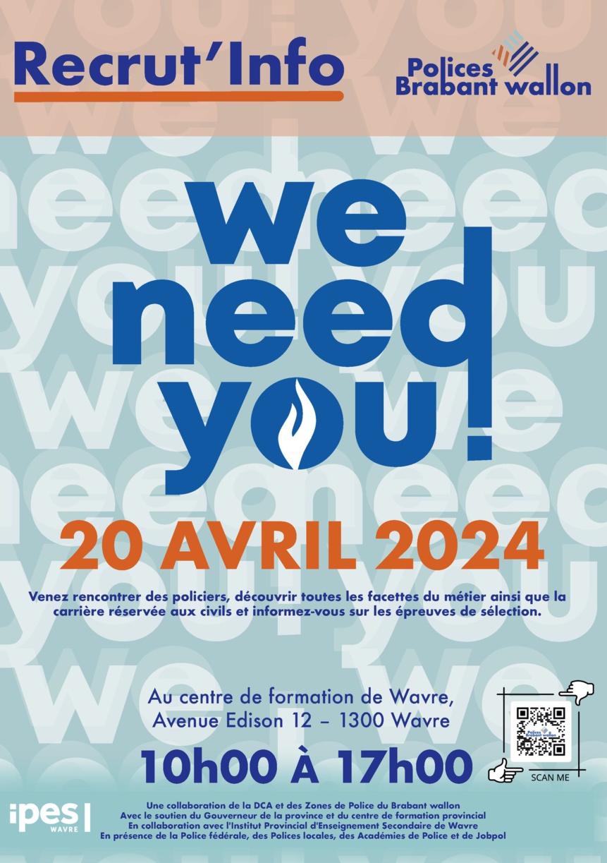 La police du Brabant wallon organise un salon de recrutement pour attirer de nouveaux talents La police du Brabant wallon organise un salon de recrutement pour attirer de nouveaux talents