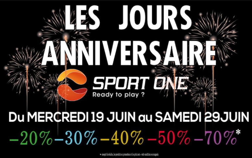 Fêtez les 13 ans de Sport One à Nivelles avec des offres exceptionnelles Fêtez les 13 ans de Sport One à Nivelles avec des offres exceptionnelles