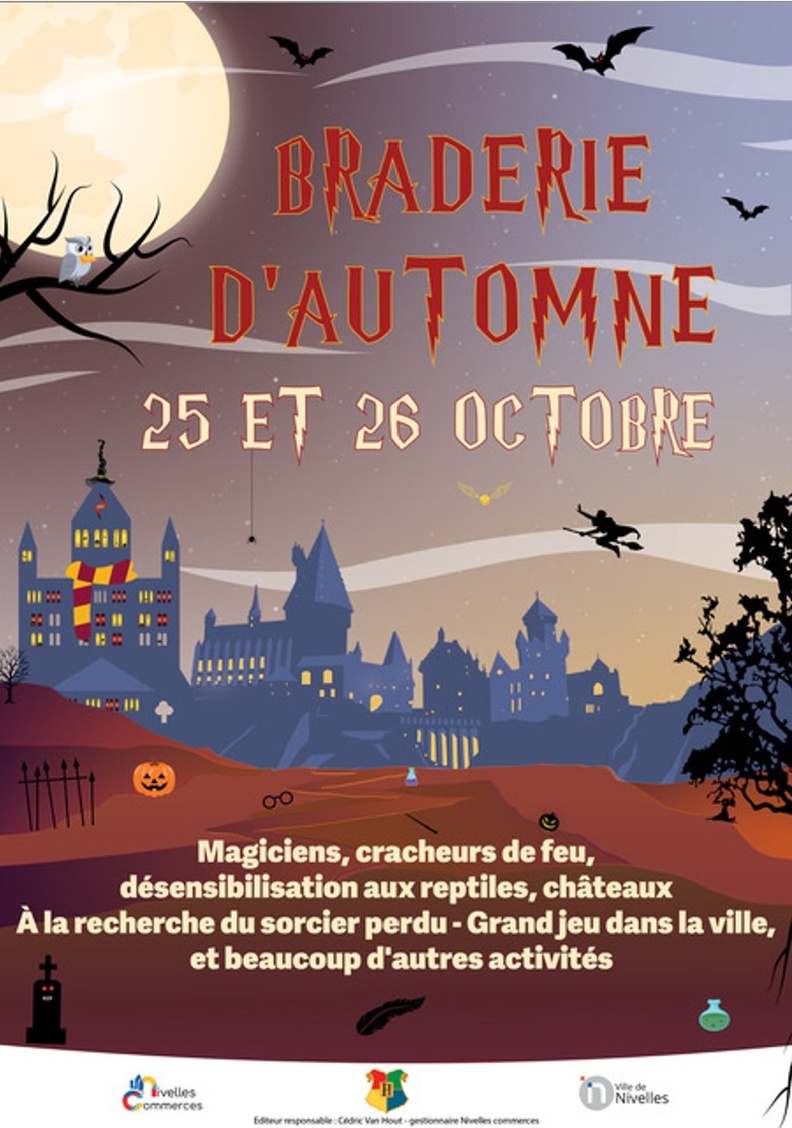 Braderie d’automne 2024 à Nivelles : Les Aclots à l’école des sorciers Braderie d’automne 2024 à Nivelles : Les Aclots à l’école des sorciers