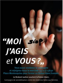 Opération Ruban blanc en Brabant wallon : ensemble contre les violences faites aux femmes Opération Ruban blanc en Brabant wallon : ensemble contre les violences faites aux femmes