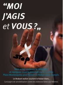Opération Ruban blanc en Brabant wallon : ensemble contre les violences faites aux femmes Opération Ruban blanc en Brabant wallon : ensemble contre les violences faites aux femmes