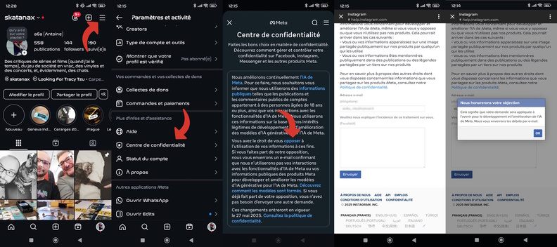 utilisation données Facebook Instagram utilisation données Facebook Instagram