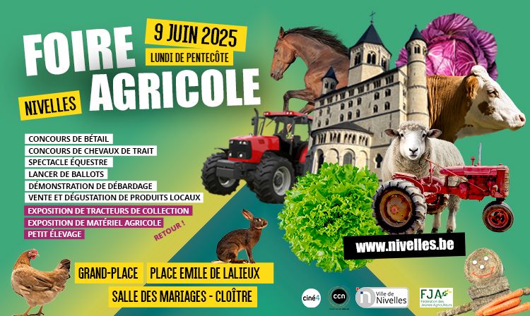 Foire Agricole Nivelles 2025, 200 ans agriculture Nivelles, Événement rural Brabant wallon Foire Agricole Nivelles 2025, 200 ans agriculture Nivelles, Événement rural Brabant wallon