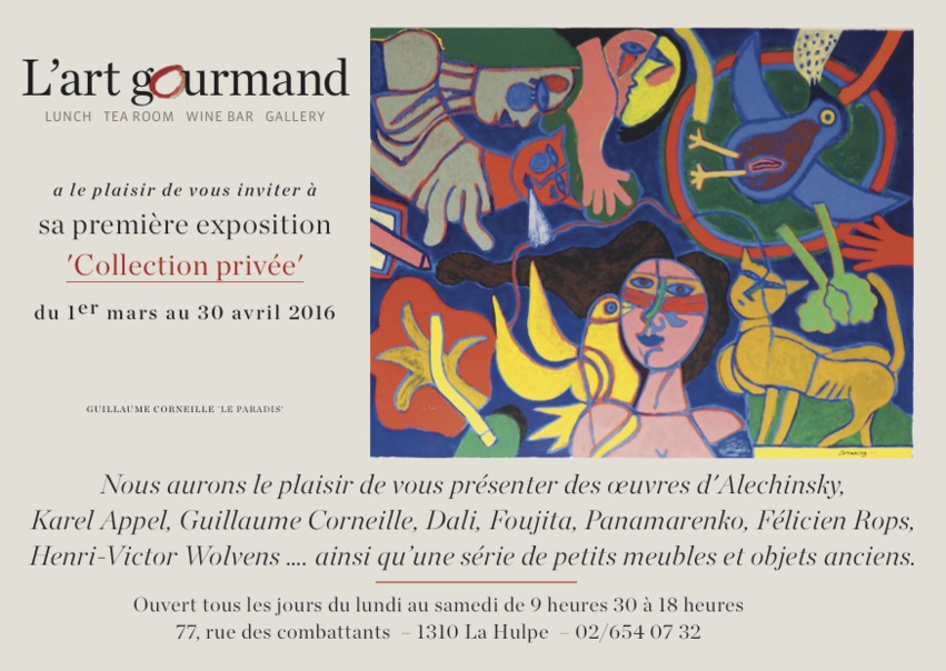 La Hulpe : Expo, "Collection Privée" (Alechinsky, Karel Appel, Guillaume Corneille, Dali, etc.)