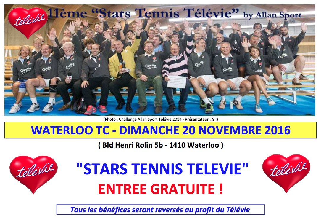 11ème "Stars Tennis Télévie" au Waterloo TC