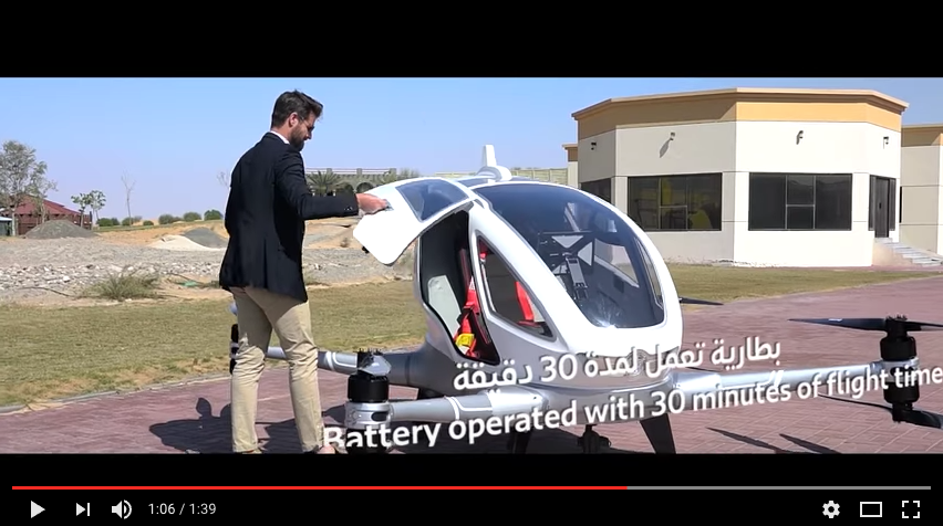 A Dubaï on teste déjà les Taxis-Drones !