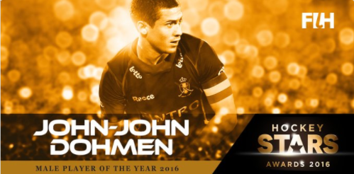 John-John Dohmen est élu meilleur joueur du monde par la Fédération Internationale de Hockey !