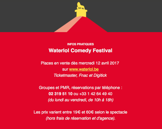 Faites l'humour, pas la guerre au Waterloo Comedy Festival !