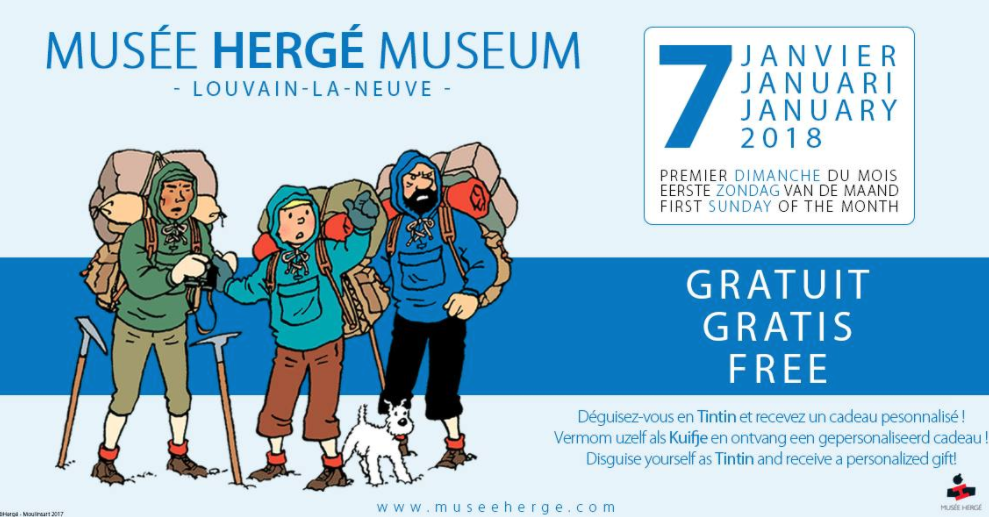 Dimanche 7 janvier 2018, tous les visiteurs bénéficieront de la gratuité sur la visite du Musée Hergé !