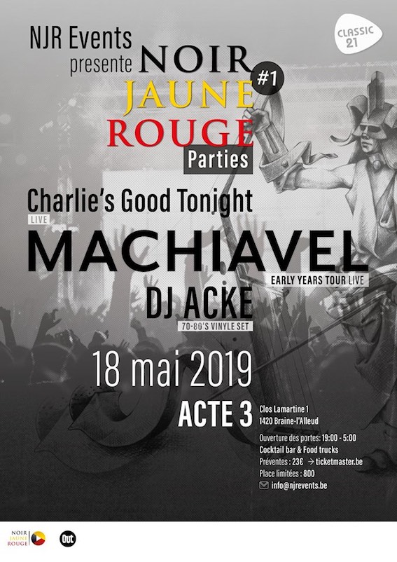 Le samedi 18 Mai 2019, NJR Events lancera les soirées « Noir Jaune Rouge #1 » à l’Acte 3 de Braine L’Alleud !