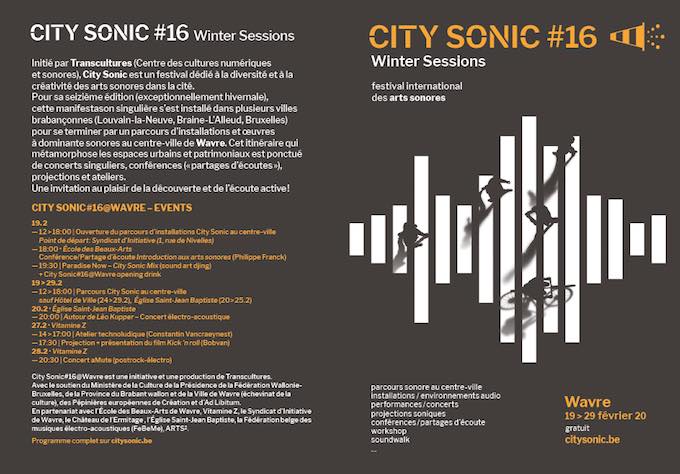 City Sonic – festival des arts sonores à Wavre