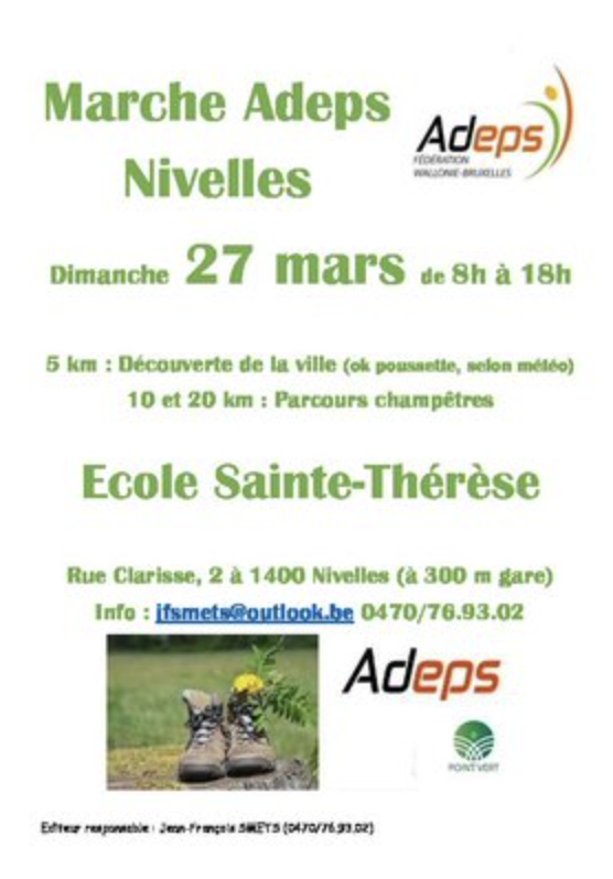 Marche ADEPS | Le 27 mars 2022 | Nivelles