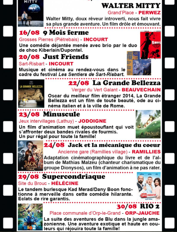 BW : Cinéma gratuit en plein air