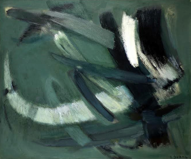 -	Berthe  Dubail - « Crescendo »- 1964- huile sur toile- 70 x 85 cm- Collection Ginette Blondiaux.