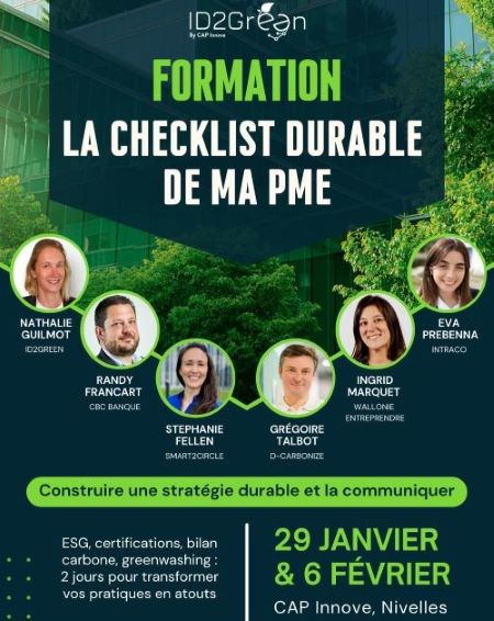 formation durabilité PME,  transition écologique entreprise,  stratégie RSE Nivelles