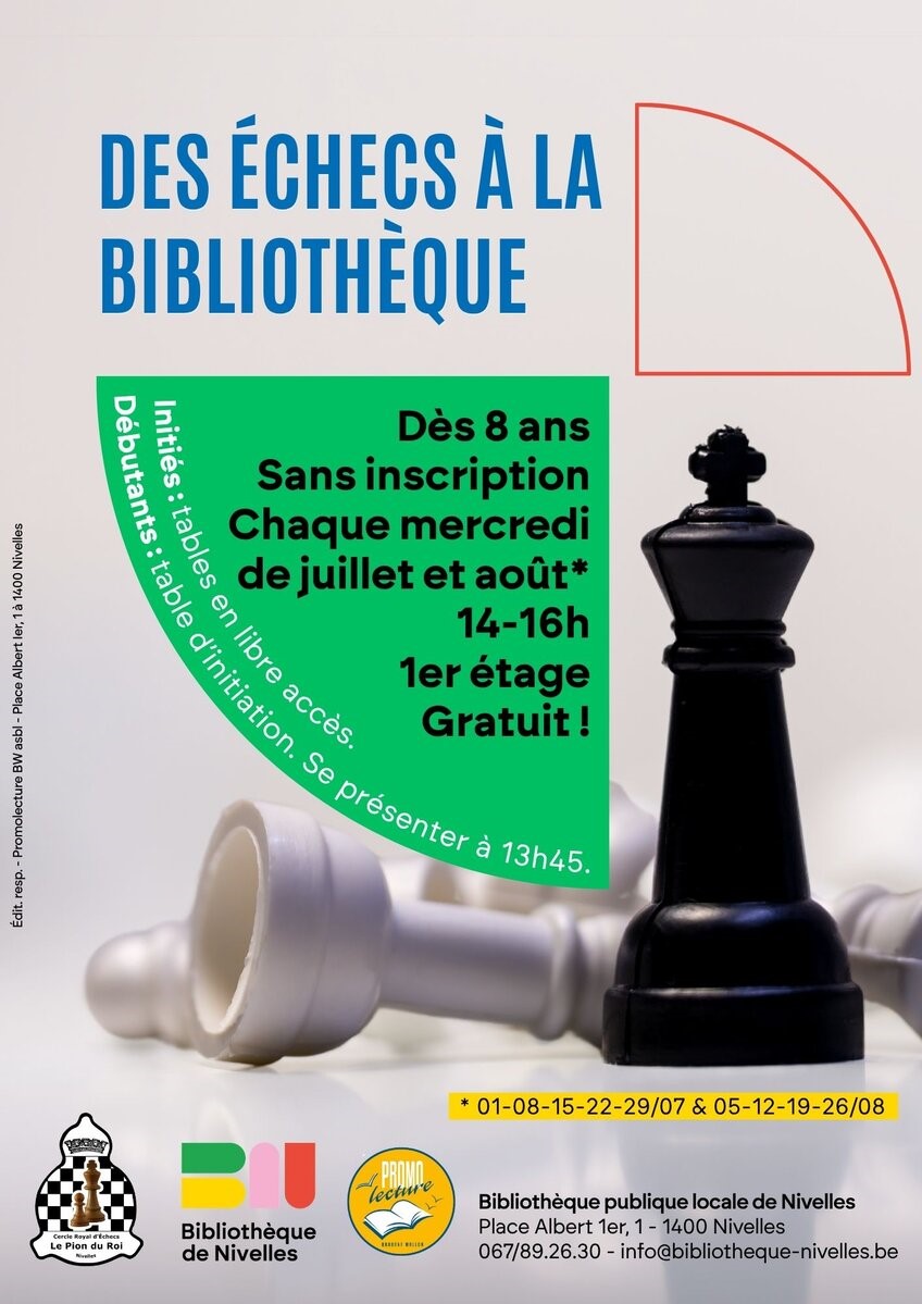 échecs, bibliothèque, Nivelles