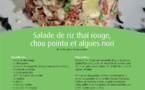 Salade de riz thaï rouge, chou pointu et algues nori