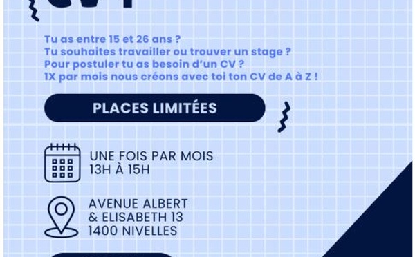 Optimisez votre CV avec les permanences d’Infor Jeunes Brabant Wallon